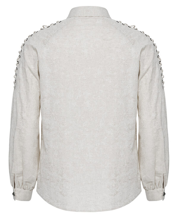 Chemise motifs brodés à laçages Blanche