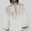 Chemise pirate steampunk à jabot Blanche