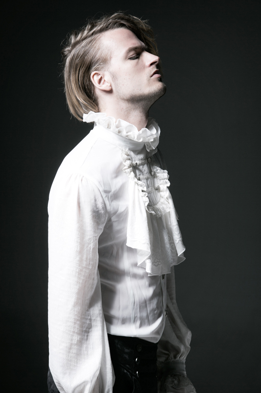 Chemise jacquard à jabot amovible