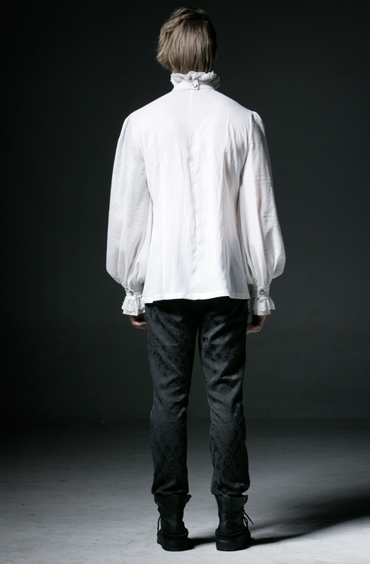 Chemise jacquard à jabot amovible