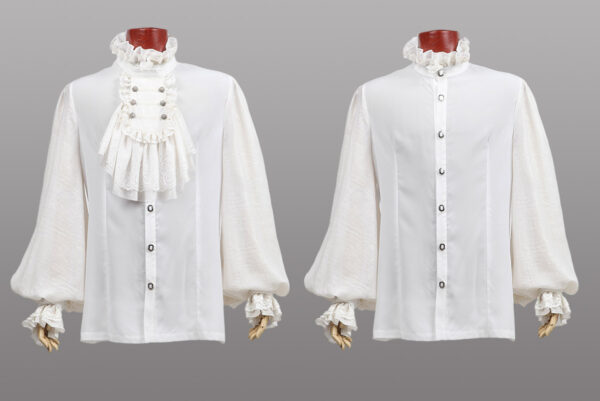 Chemise jacquard à jabot amovible