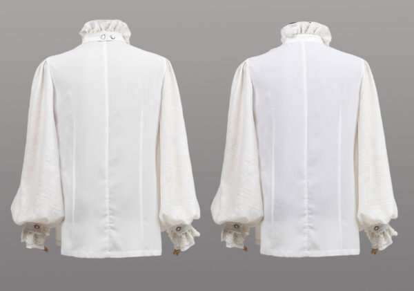 Chemise jacquard à jabot amovible