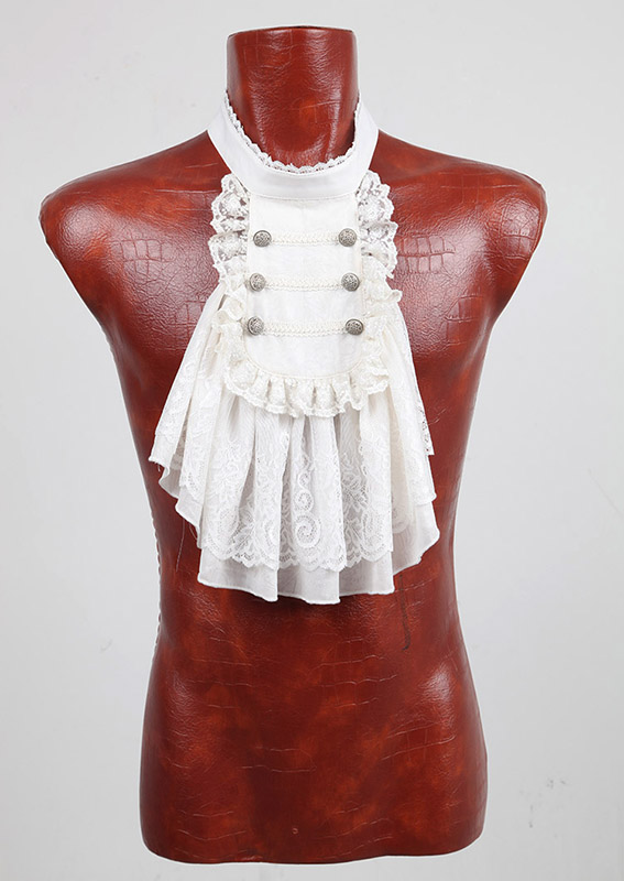 Chemise jacquard à jabot amovible