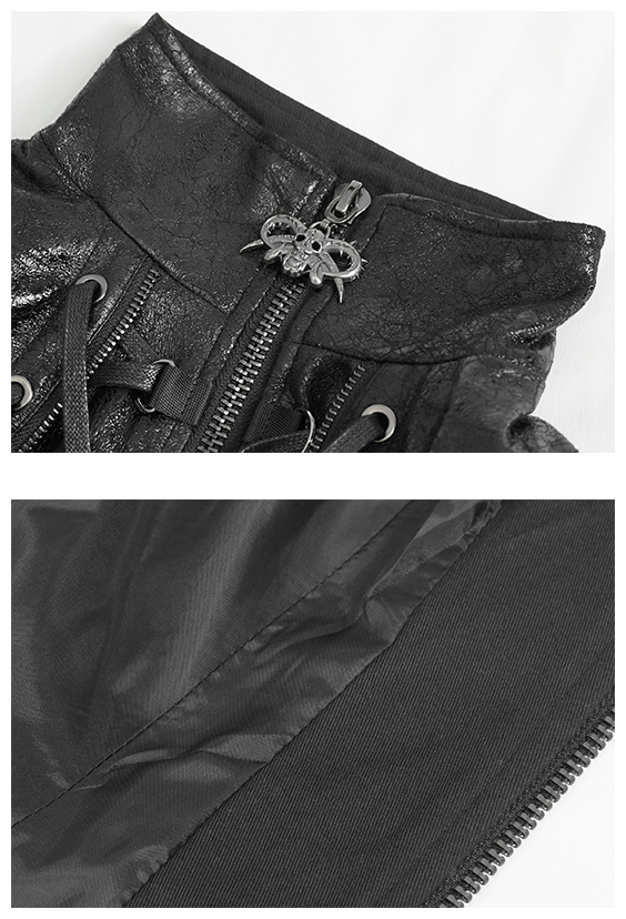 Veste cintrée en cuir végan à laçages Veste cintrée en cuir végan à laçages