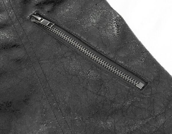 Veste cintrée en cuir végan à laçages Veste cintrée en cuir végan à laçages