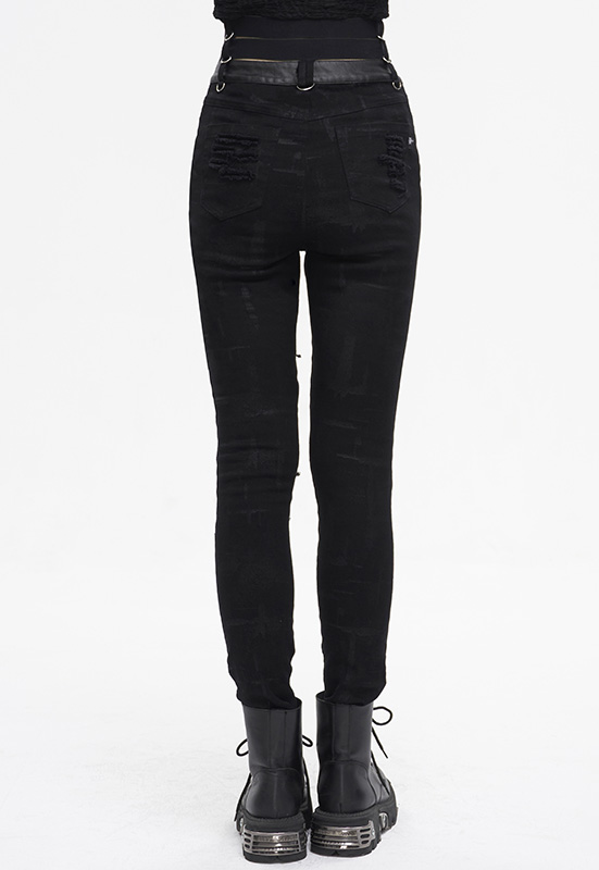 Pantalon déchiré à triple ceinture