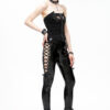 Pantalon en vinyle à découpes et laçages