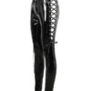 Pantalon en vinyle à découpes et laçages
