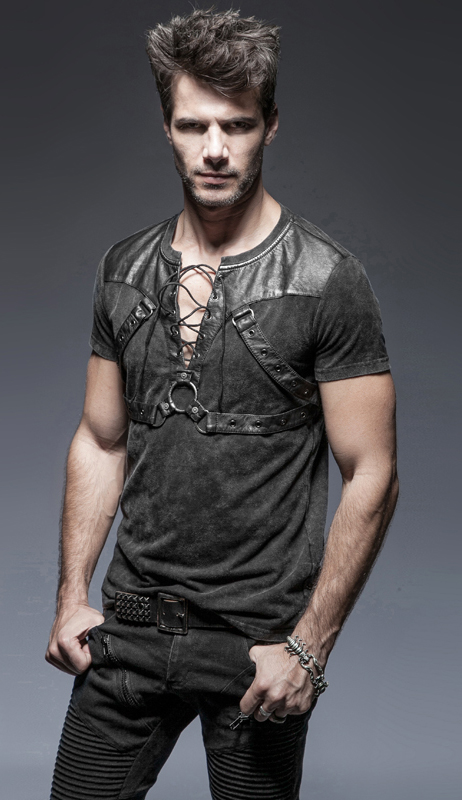 T-shirt steampunk effet harnais