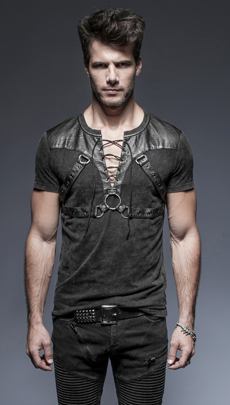 T-shirt steampunk effet harnais