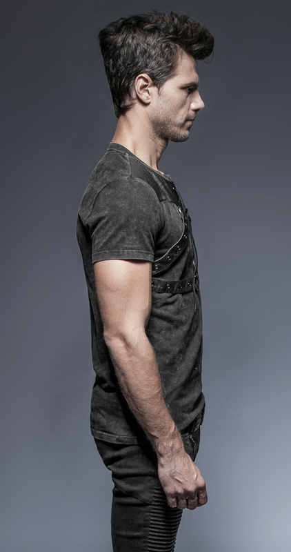 T-shirt steampunk effet harnais