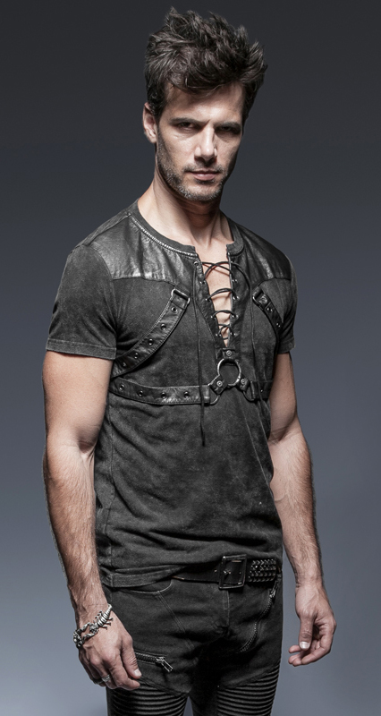 T-shirt steampunk effet harnais