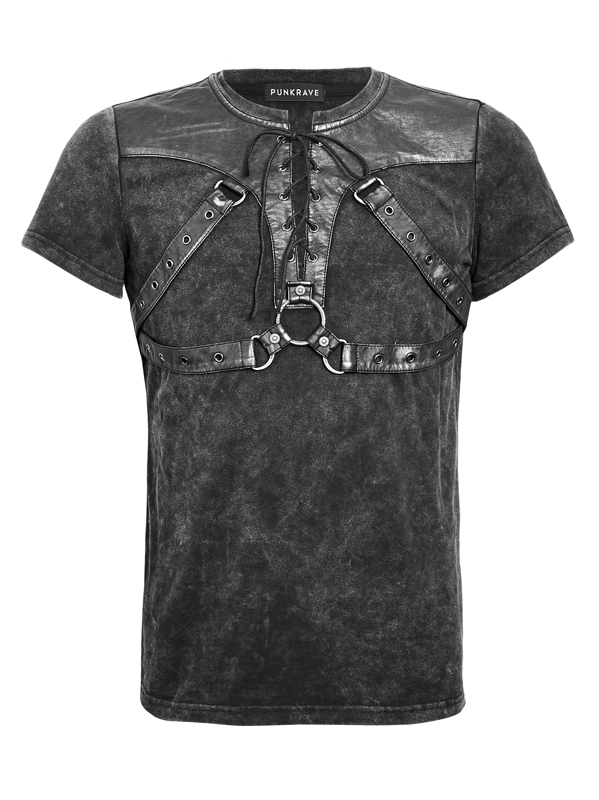 T-shirt steampunk effet harnais