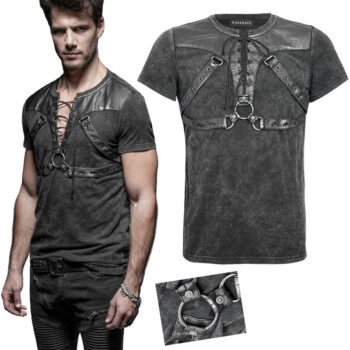 T-shirt steampunk effet harnais