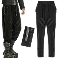 Pantalon gothique vintage velours homme WK-524-BK.