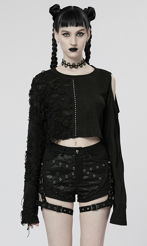 Short jarretières à résille trouée