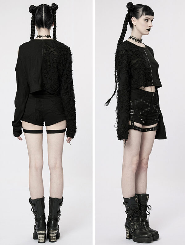 Short jarretières à résille trouée