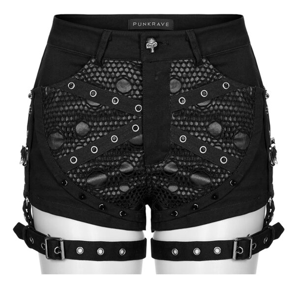 Short jarretières à résille trouée