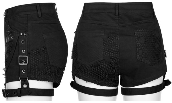 Short jarretières à résille trouée