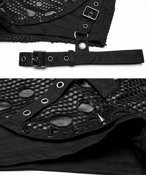 Short jarretières à résille trouée