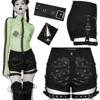 Short jarretières à résille trouée