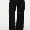 Jeans large très destroy à résille