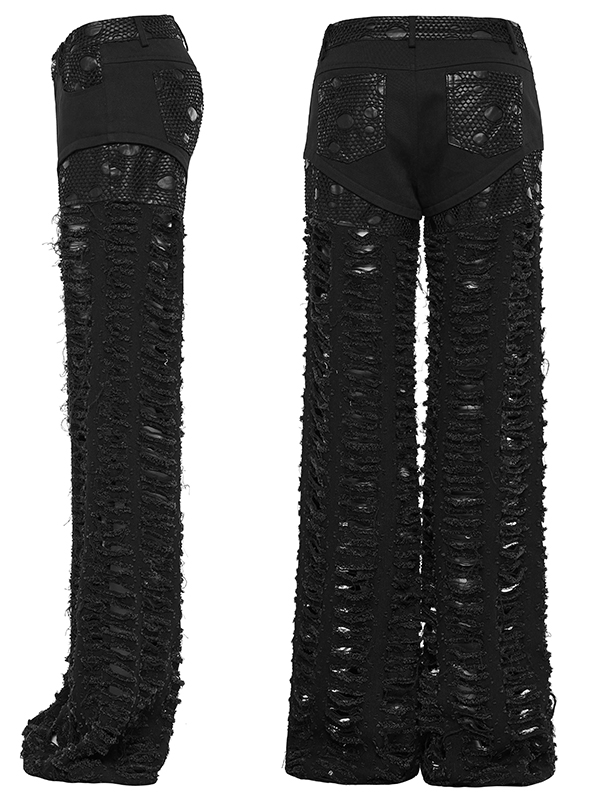 Jeans large très destroy à résille