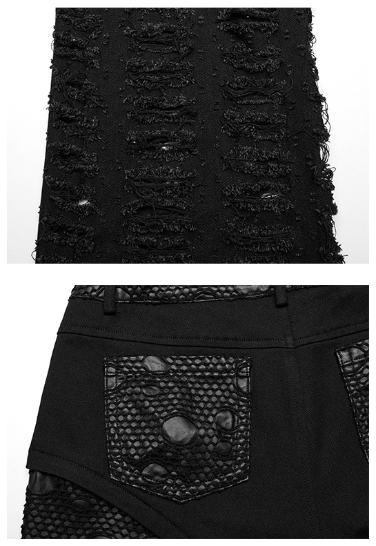 Jeans large très destroy à résille