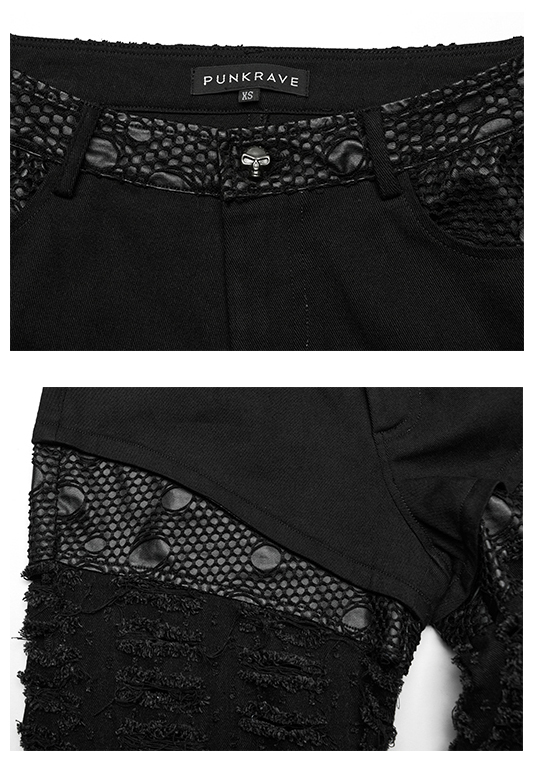 Jeans large très destroy à résille