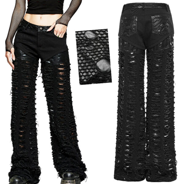 Jeans large très destroy à résille