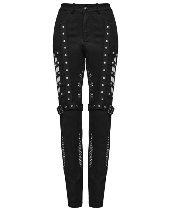 Jeans à découpes et à clous