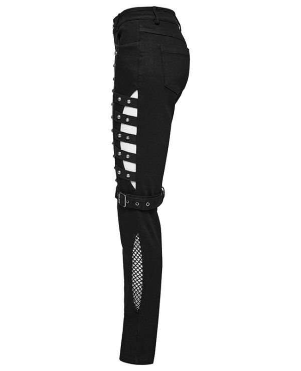 Jeans à découpes et à clous