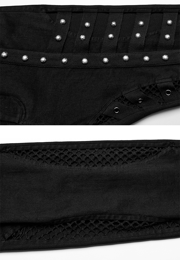 Jeans à découpes et à clous