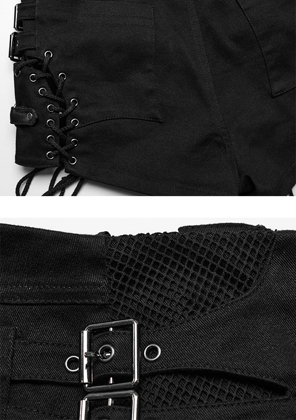 Mini short à laçages et sangles