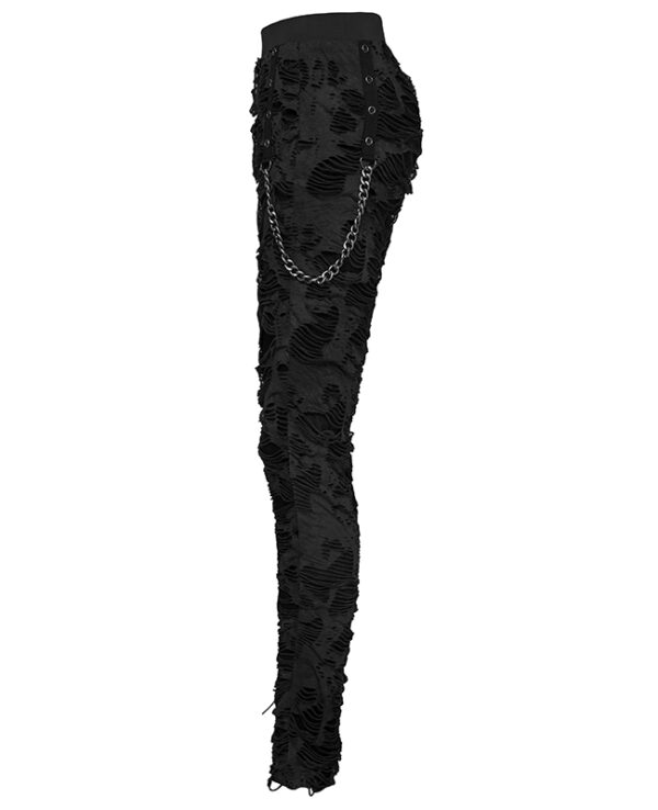 Pantalon destroy à chaînes Noir