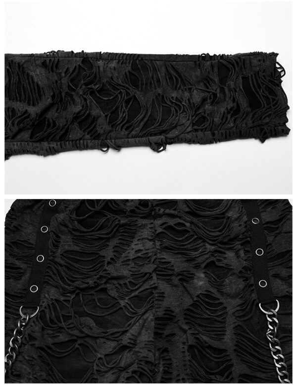 Pantalon destroy à chaînes Noir