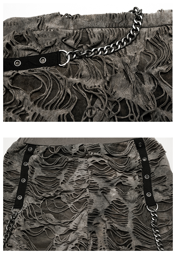 Pantalon destroy à chaînes Kaki