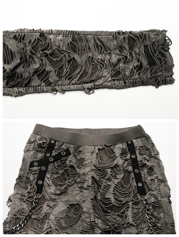 Pantalon destroy à chaînes Kaki