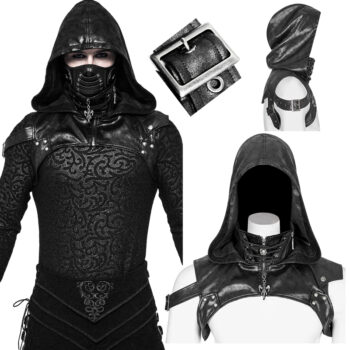 Harnais à capuche en cuir végan