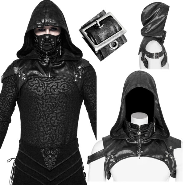 Harnais à capuche en cuir végan