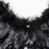 Ailes noires en plume et faux cuir à chaînes
