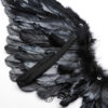 Ailes noires en plume et faux cuir à chaînes