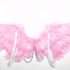 Ailes roses en plume et faux cuir à chaînes Ailes roses en plume et faux cuir à chaînes