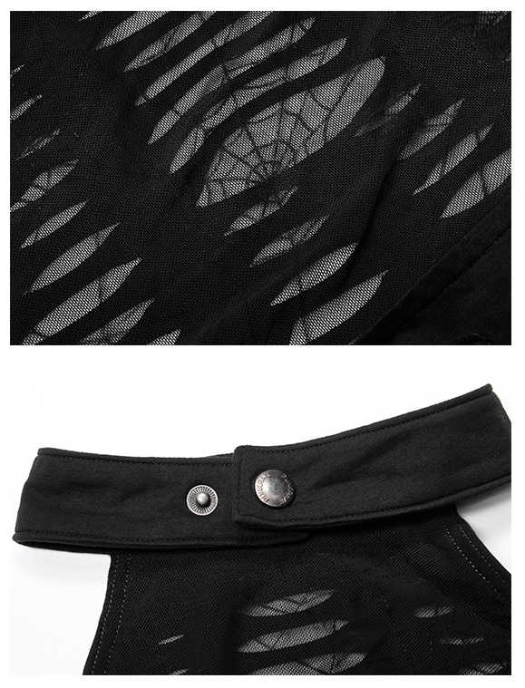 Crop top dos nu destroy à dentelle spider Noir