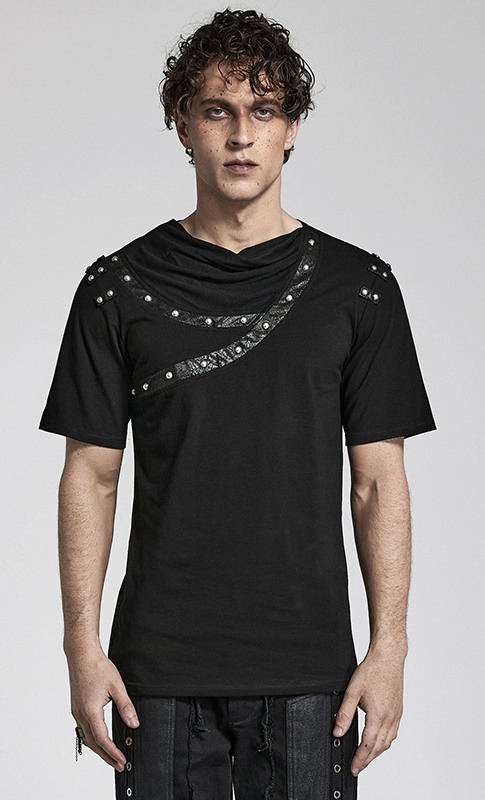 T-Shirt à bandes cloutées