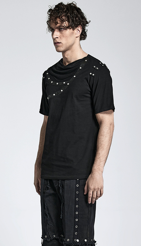 T-Shirt à bandes cloutées