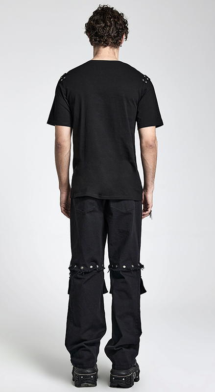 T-Shirt à bandes cloutées