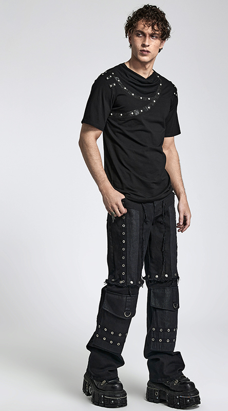 T-Shirt à bandes cloutées