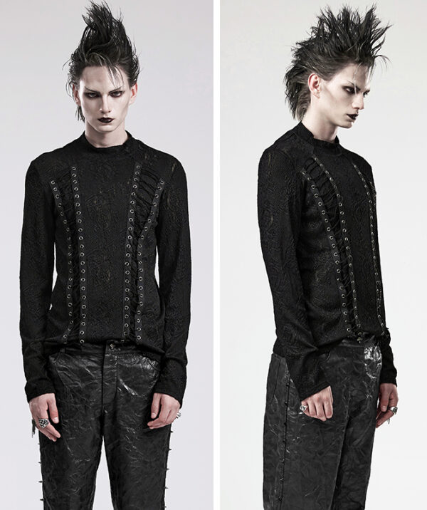 Haut jacquard à laçages