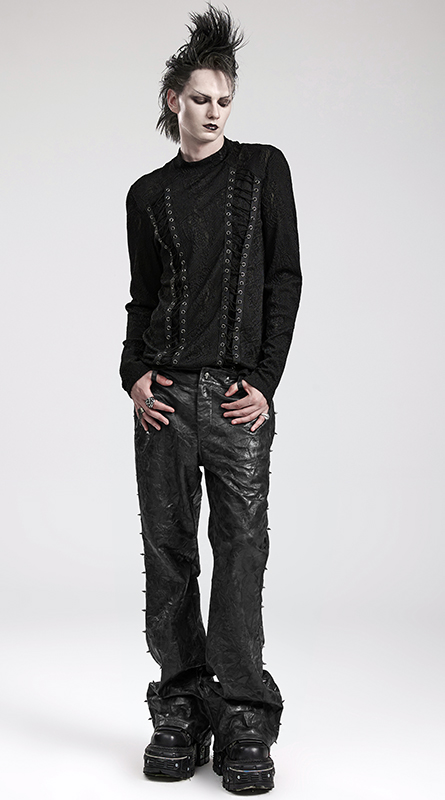 Haut jacquard à laçages